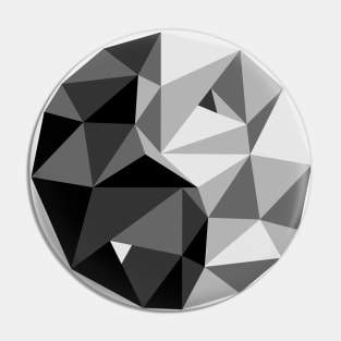 Eastern symbol of yin and yang harmony in polygonal style Pin
