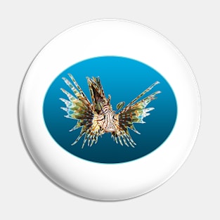 Lionfish | Floating Fish on a blue background | Pin