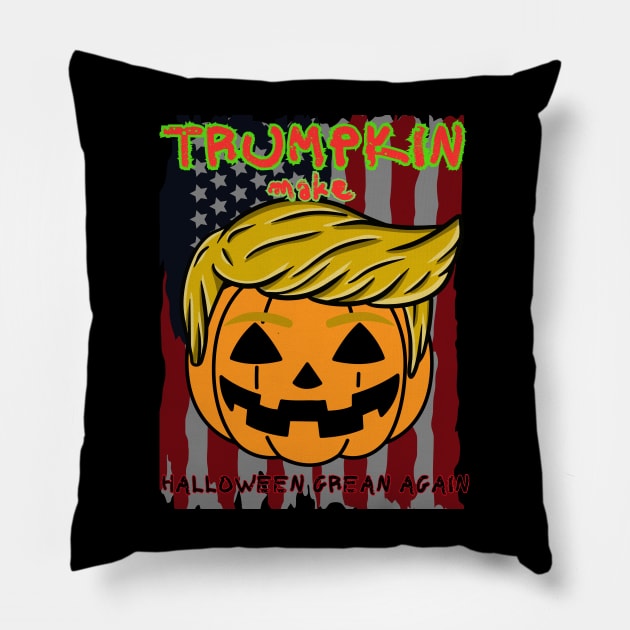 Trumpkin make halloween great again in USA Pillow by DuViC