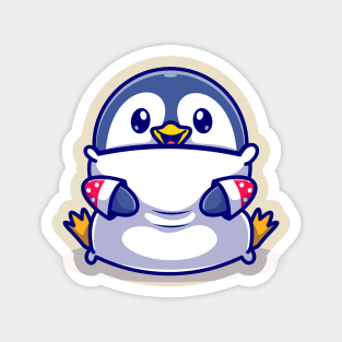 Cute Baby Penguin Hug Pillow Cartoon Magnet