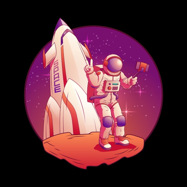 Astronaut Chilling on the Moon by Pestach