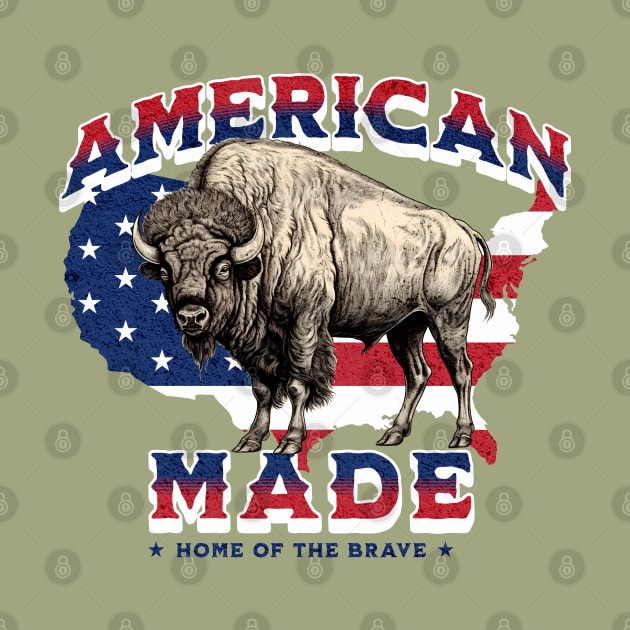 American Made - North American Bison by Featherlady Studio