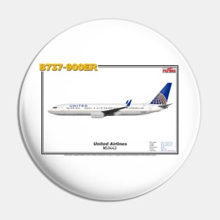 Boeing B737-900ER - United Airlines (Art Print) Pin