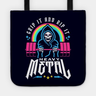 Heavy Metal - Grip It and Rip It (Gym Reaper) Funny Fitness Pun Tote