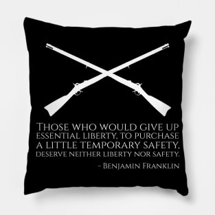 Benjamin Franklin Quote On Safety And Liberty - Libertarian Pillow