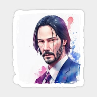 Watercolor of John Wick Magnet