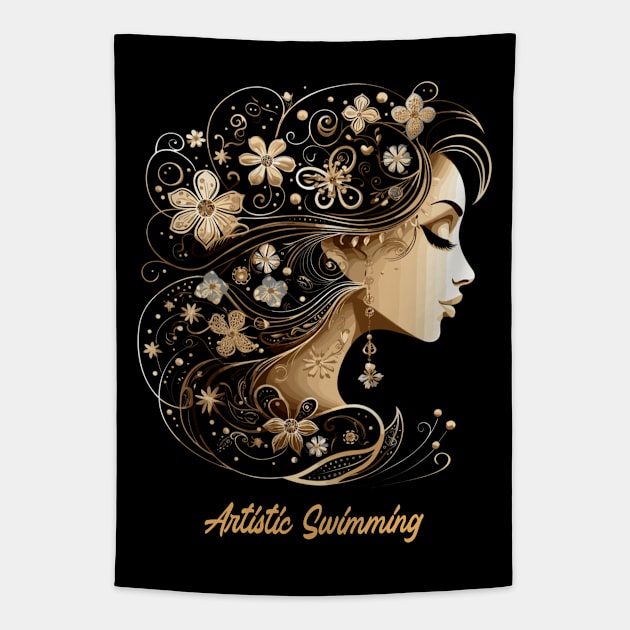 artistic swimming, synchronized swimming, golden dancers v4 Tapestry by H2Ovib3s