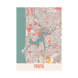 Perth - Australia Chalk City Map T-Shirt