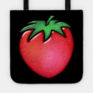 Glass Strawberry watercolor painting Tote