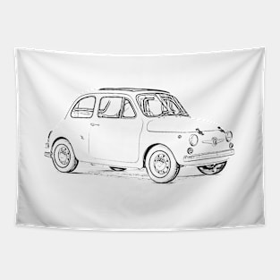 Fiat 500 Wireframe Tapestry