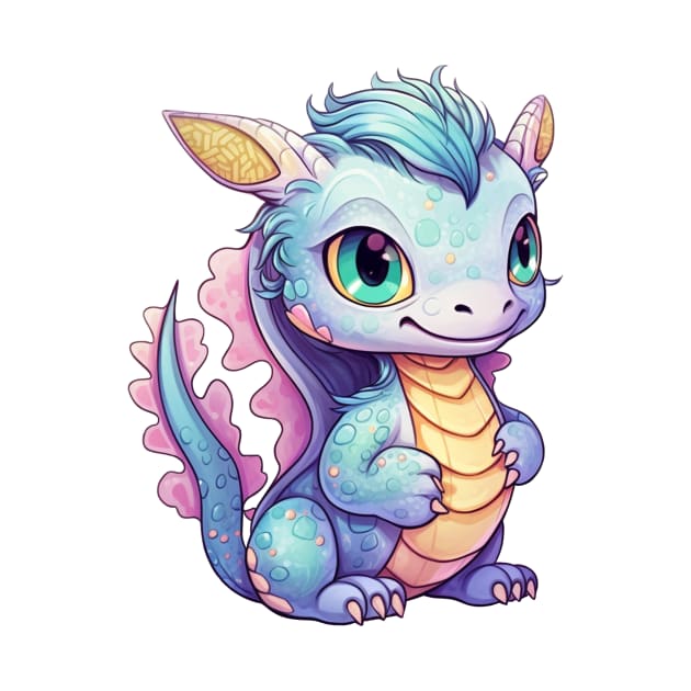 Kawaii Dragon Drawing by FluffigerSchuh