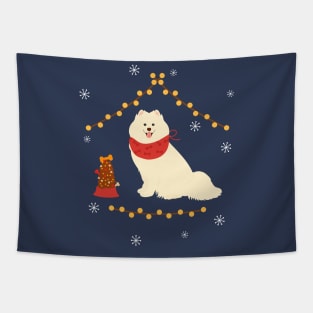 Thanksgiving Samoyed dog Tapestry