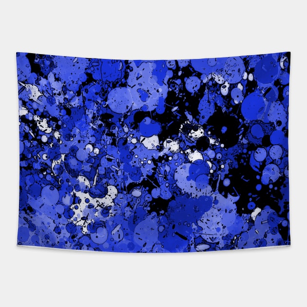 Paint Splatter Blue Tapestry by MatamuaArt