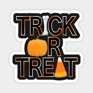 Trick or Treat - Bone, Pumpkin, Candy Corn Magnet