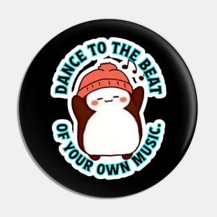 Groovenguin - Dance to the Beat of Your Own Music Pin