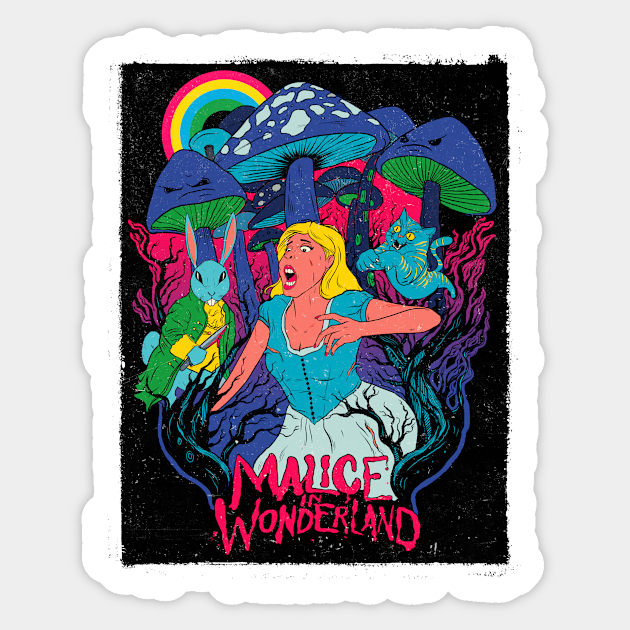 Malice In Wonderland Horror Sticker Teepublic