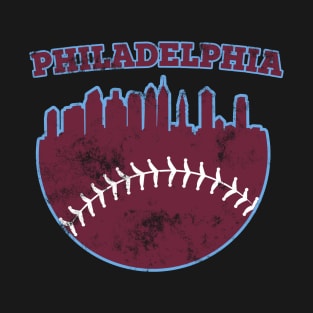 Philadelphia PA Baseball Skyline Vintage Retro graphic T-Shirt