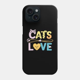 Cats Love funny cat lovers shirt cute cat tee Phone Case