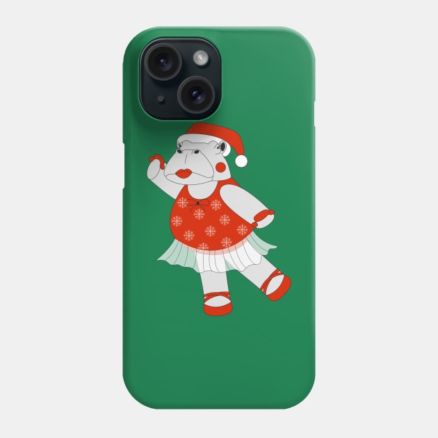 Christmas Ballerina Hippo Digital Art | Christmas Special | illusima Phone Case by illusima