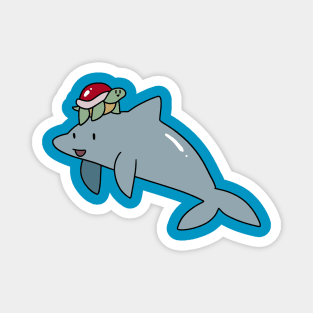 Turtle Riding a Dolphin Magnet