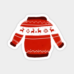 Ugly Christmas Sweater Reindeer Magnet