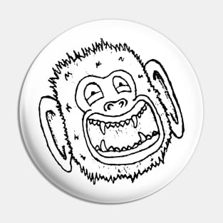 Monkeying Around Black Outline Pin