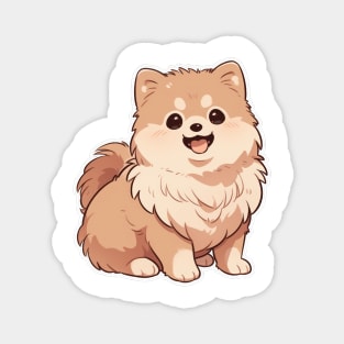 Cute Pomeranian Sitting Magnet