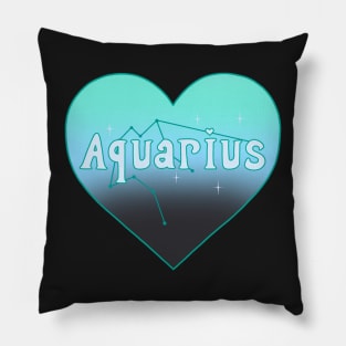 Aquarius Constellation Heart Pillow