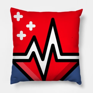 Heart Beat Red, White And Black Pillow