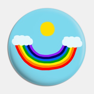 Smiling Rainbow Sky Pin