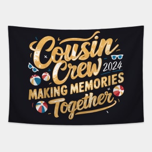 Cousin Crew 2024 Summer Vacation Beach Family Trips Matching Tapestry