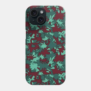 Abstract tropical leaves, grunge camouflage spots background. Trendy Phone Case