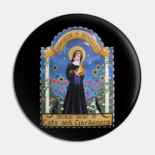 St. Gertrude of Nivelles Patron Saint of Cats Lovers Pin