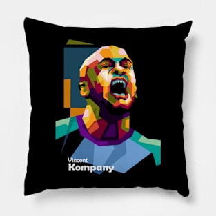 Vncent Kompany Ekspression In Wpap Art Pillow