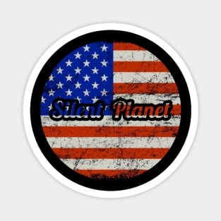 Silent Planet / USA Flag Vintage Style Magnet