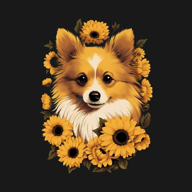 Dog Sunflowers by WoodShop93