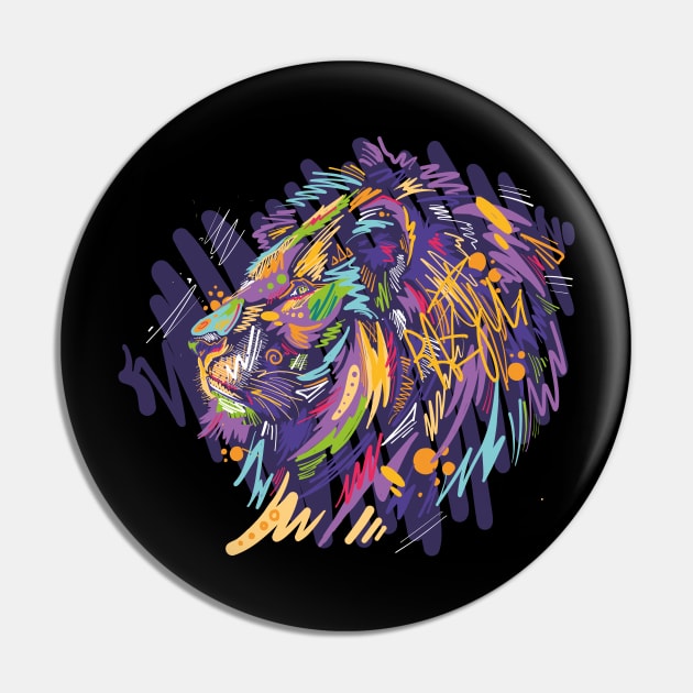 Lion digital colorful vector illustration in graffiti sketch style Pin by Razym