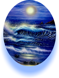 Tropical moon Hawaii seascape Starlight Magnet