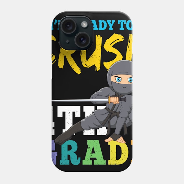 Ninja 4th Grade Rocks Gift First Day of School Phone Case by kateeleone97023