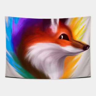 Rainbow Fox Tapestry