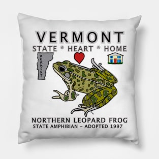 Vermont - Northern Leopard Frog - State, Heart, Home - state symbols Pillow