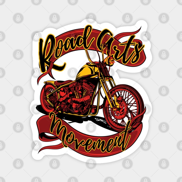 Road arts movement, old school bike, art on road, biker lover Magnet by Lekrock Shop