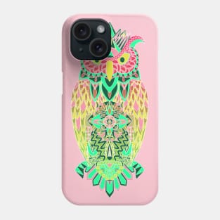 owl of wisdom pattern ecopop in boho style Phone Case