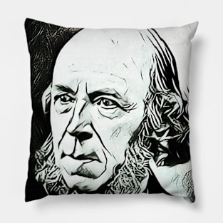 Herbert Spencer Black And White Portrait | Herbert Spencer Artwork 4 Pillow