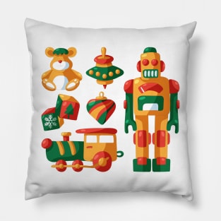 Hand drawn christmas toys Pillow