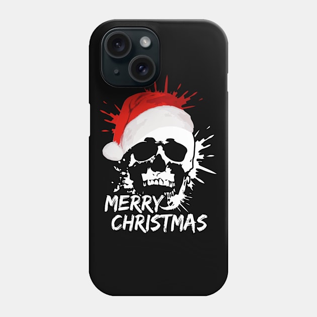 Merry Christmas Santa Claus Skull Phone Case by dnlribeiro88