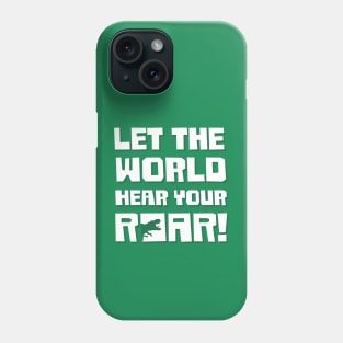 Let The World Hear Your Roar – Roaring T-Rex Dinosaur Design (White / Dark Shadow) Phone Case