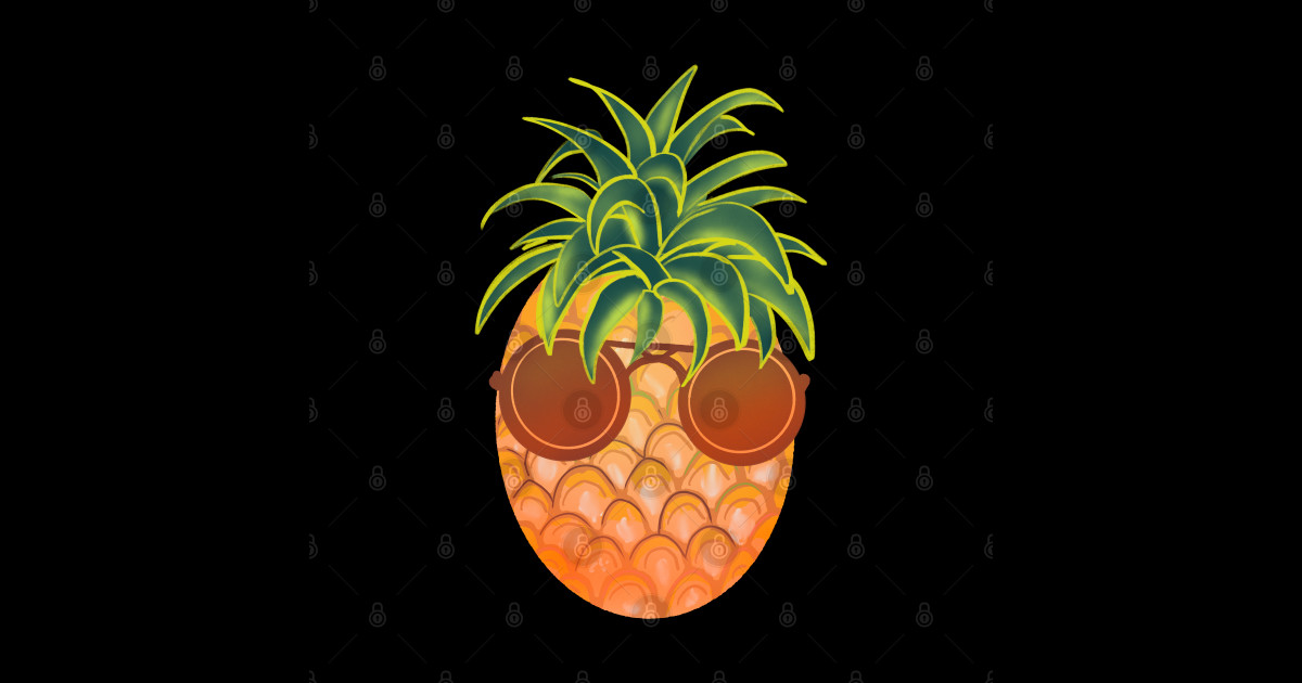 Cool pineapple with sunglasses - Pinapple With Sunglasses - T-Shirt ...