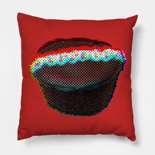 Chocolate Cupcake Snack Glitch Pillow