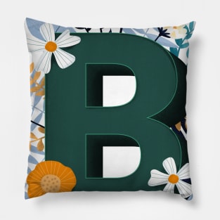 Floral letter b Pillow